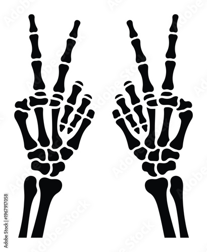 Skeleton Hands Giving the Sign Vector Illustration