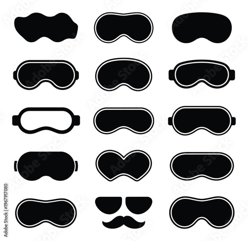 Sleep Mask Vector Icons Set