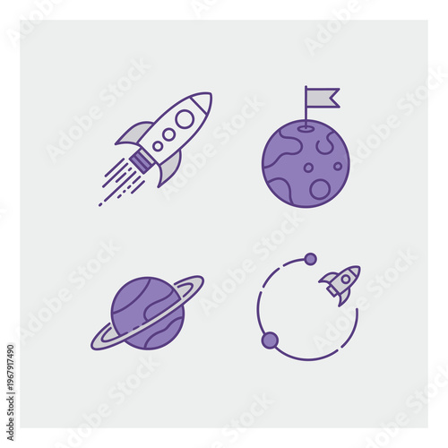 Space Icons Vector Illustration