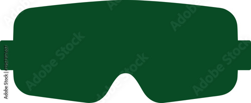 Dark Green Sleep Mask Vector Icon, Eye Mask Graphic Element, Rest and Relaxation Symbol, Nighttime Comfort Accessory, Travel Essential, Self-Care Tool