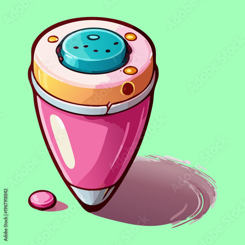 Pink and purple permanent marker pen for office stationery and creative drawing work concept in colorful cartoon flat vector illustration art