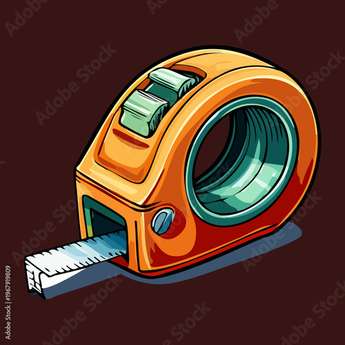 orange tape measure for office maintenance and professional business facility management tool for creative workspace and organized equipment supply collection system