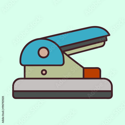 Foto A charming and illustrative depiction of a blue and grey hole puncher