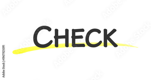 チェックマーカー見出し 黄色細ラインカーブ強調ライン素材 Check Marker Thin Curved Highlight Line