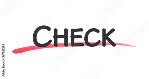 チェックマーカー見出し 赤細ラインカーブ強調ライン素材 Check Marker Thin Curved Red Highlight Line