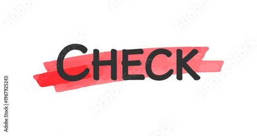 チェックマーカー見出し 赤テーパー強調ライン素材 Check Marker Tapered Red Highlight Line