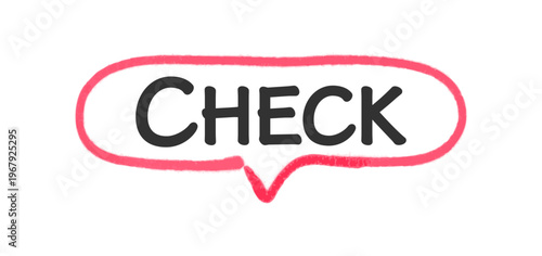 チェックマーカー見出し 赤吹き出し枠強調素材 Check Marker Speech Bubble Highlight Red	
