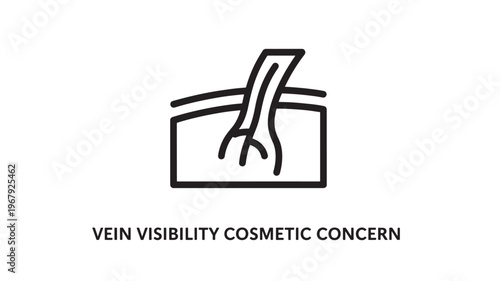 A simple line drawing illustrating a cosmetic concern of visible veins on skin, potentially used in medical or beauty contexts.