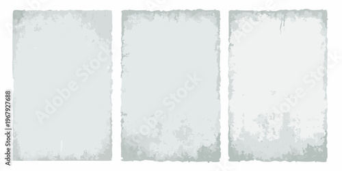 Three rectangular panels with a textured light gray and white finish