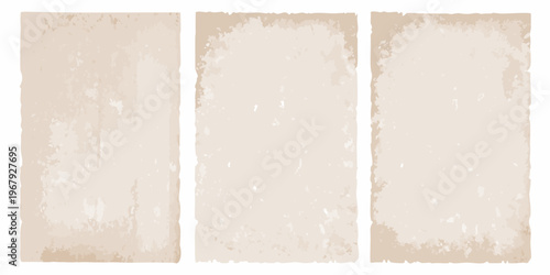 Three rectangular panels with a textured aged parchment appearance