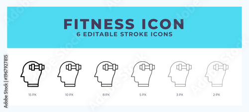 Fitness icon symbol. Isolated. Vector illustration with editable stroke.