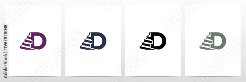 Stairs With Letter Logo D Design Concept