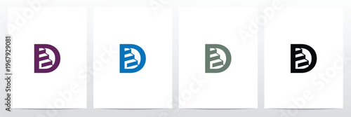 Stairs With Letter Logo D Design Concept