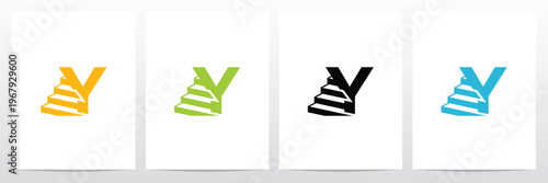 Stairs With Letter Logo Y Design Concept