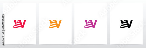 Stairs With Letter Logo W Design Concept