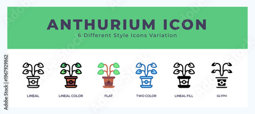 Anthurium icon vector for web. and mobile app