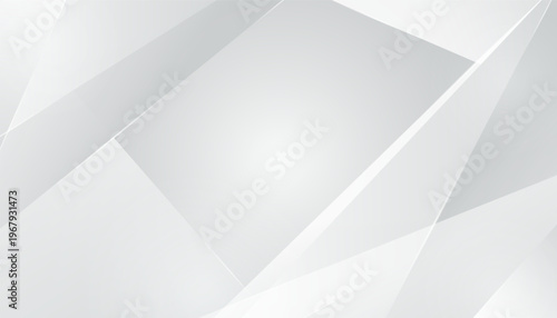 Abstract white copy space background overlap with gray dynamic geometric shape and lights. Vector illustration