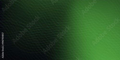 Dark Background with Smooth Green Curve Line Pattern for Futuristic, Elegant, and Tech-Inspired Design