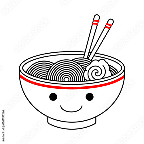 Noodles set isolated on white.ai