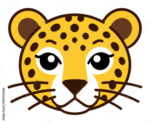 Leopard Face Vector Icon with Spots