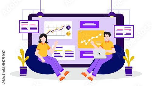Business team monitoring live stock exchange data and market trends on a digital dashboard interface