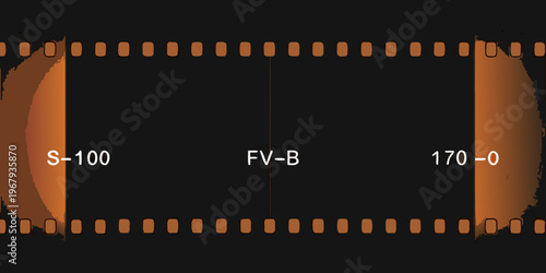 A segment of vintage 8mm film with frame numbers and sprocket holes