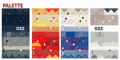 A palette of abstract patterned rectangles with numerical labels