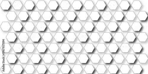 Seamless white hexagon pattern geometric background modern clean minimal texture design