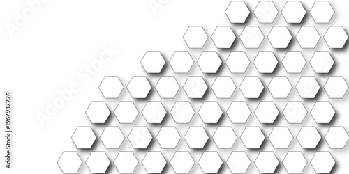 White hexagon geometric pattern background modern 3D minimal abstract texture design