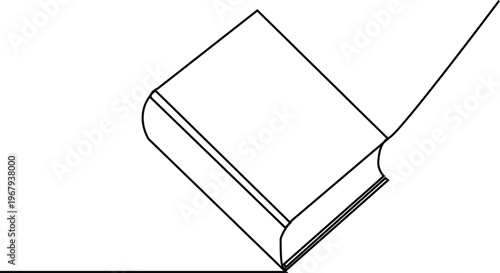 Minimal Line Art Book Icon Vector Illustration Isolated on White Background