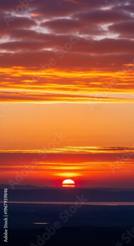 Sunset over the ocean with a pixelated effect