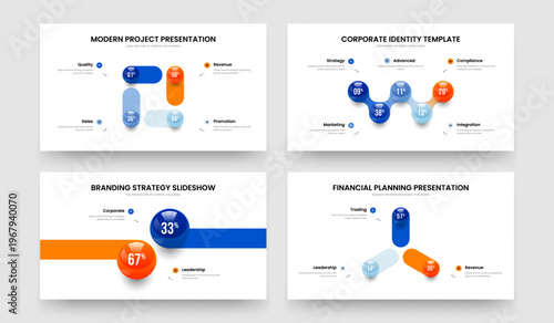 Medical Strategy 4 5 2 3 Element Infographic Presentation Template Set. Creative Growth Four Five Two Three Step Diagram Slideshow Design Vector Illustration Bundle.
