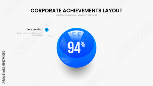 Business Plan One Element Infographic Slideshow Layout. Marketing Strategy Presentation Design Vector Illustration. Minimalist Insight 1 Option Chart Slide Template.