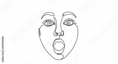 Surprised Face, Shocked Expression, Emotional Icon, Vector Illustration