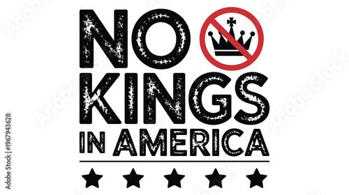 American Revolution, No Kings, Anti Monarchy Vector, Typography Design, Patriotic Symbol