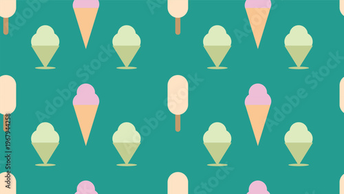 ice cream seamless pattern background. wallpaper and fabric texture decoration