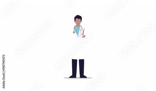 Confident smiling pharmacist doctor white coat vector