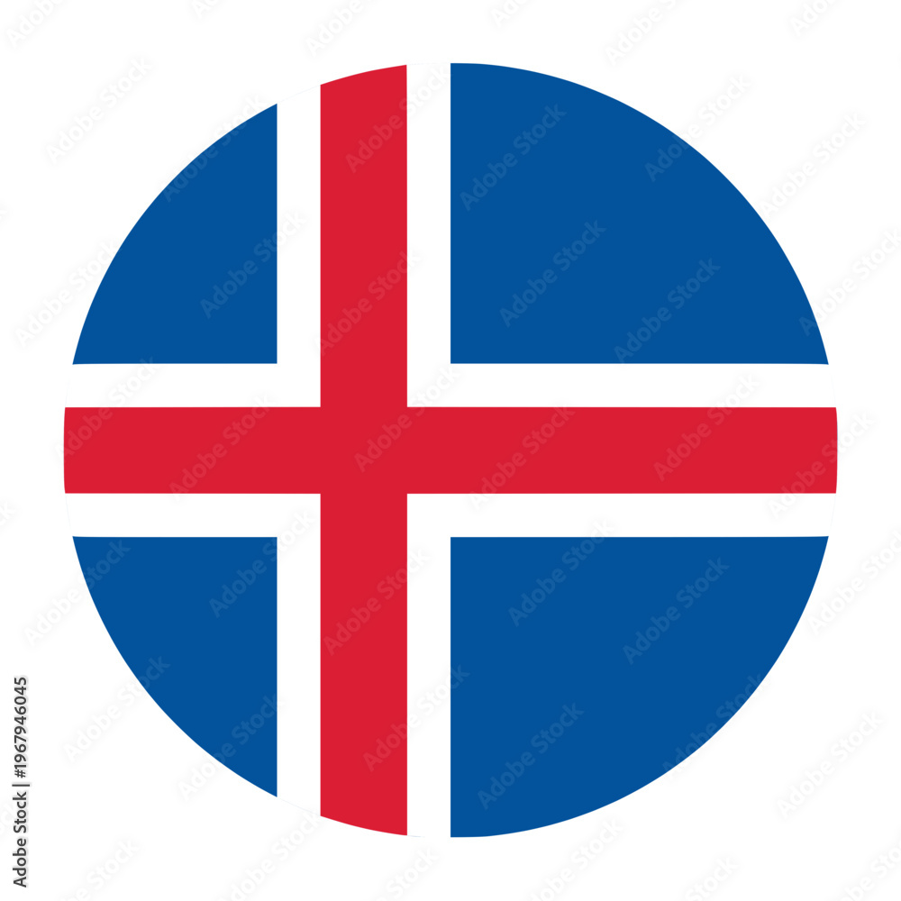 Fototapeta premium Iceland Flag in Circle Shape