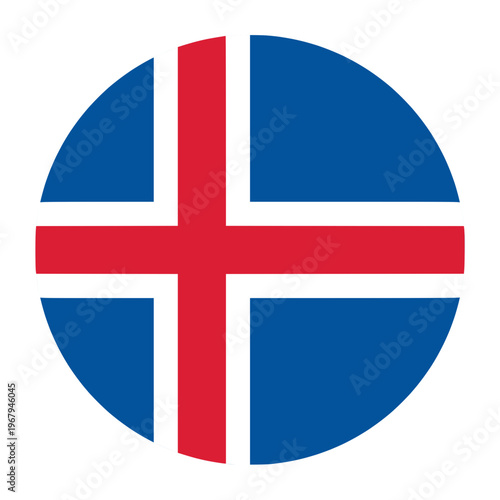 Iceland Flag in Circle Shape