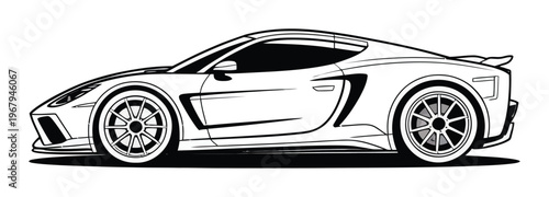 Sleek Sports Car Silhouette A Modern Automotive