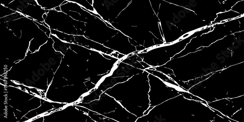 Premium black marble texture with dense white cracks abstract luxury stone background