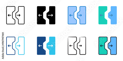 Open metaverse icons set multiple style collection. Editable stroke 

