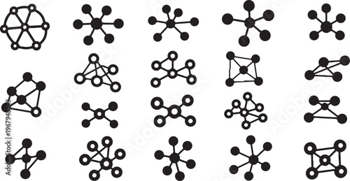 Molecular structures and chemical bonds in black and white