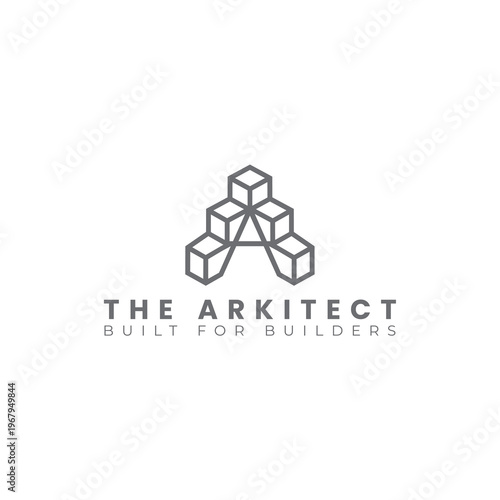 A minimalist logo featuring isometric line art and interconnected cubes forming a stylised 'A'. It symbolises a complex yet structured AI operating system.