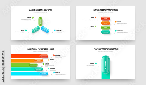 Consulting Proposal 3 4 5 1 Step Diagram Frame Design Collection. Marketing Report Three Four Five One Option Infographic Slideshow Layout Vector Illustration Bundle.