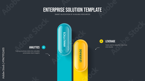 Digital Showcase Two Option Infographic Presentation Template. Modern Proposal 2 Element Diagram Frame Layout. Visual Report Slide Design Vector Illustration.