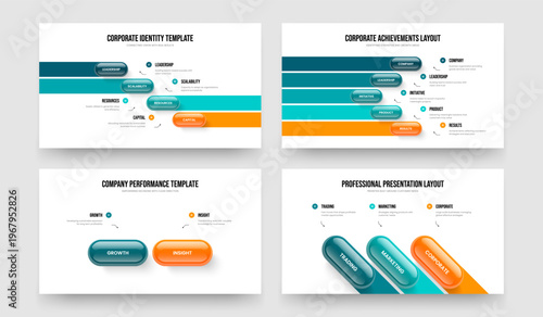 Sales Proposal Four Five Two Three Step Diagram Presentation Layout Vector Illustration Bundle. Marketing Introduction 4 5 2 3 Element Infographic Frame Template Collection.