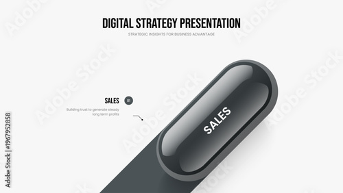 Creative Solution Presentation Template Vector Illustration. Company Review 1 Option Infographic Slide Design. Financial Briefing One Step Diagram Frame Layout.