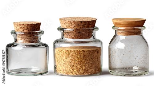 jar with cork stopper isolated on white background
