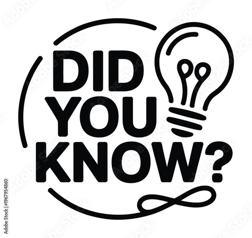 Did You Know? Lightbulb with Question Mark and Text